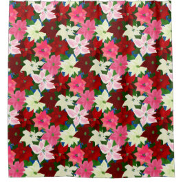 ポインセティアス・クリスマス シャワーカーテン