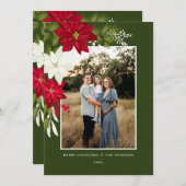 ポインセティアス・グリーンのメリークリスマス シーズンカード (正面/裏面)