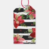 ポインセティアス、ブラックストライプクリスマスギフトタグ ギフトタグ (裏面)