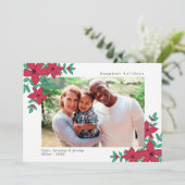 ポインセティアス&ベリーズハッピーホリデーズフォト シーズンカード (スタンド正面)