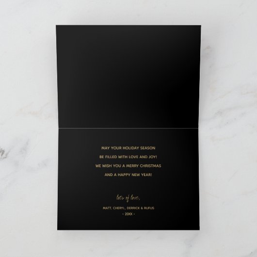 ポインセティアス・メリークリスマスフォールディング シーズンカード (内部)