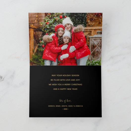 ポインセティアス・メリークリスマス折り畳み写真 シーズンカード (内部)