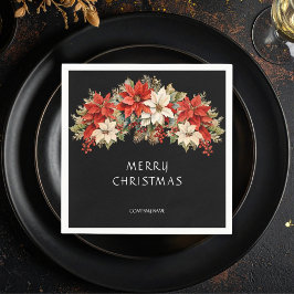 ポインセティアス・メリークリスマス スタンダードカクテルナプキン