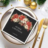 ポインセティアス・メリークリスマス スタンダードカクテルナプキン