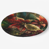 ポインセティアス・メリークリスマス ペーパープレート (アングル)