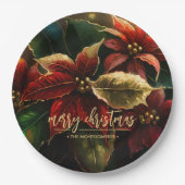 ポインセティアス・メリークリスマス ペーパープレート (正面)
