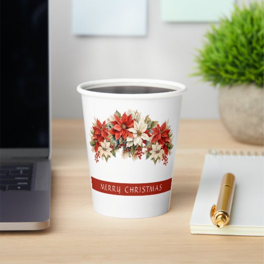 ポインセティアス・メリークリスマス 紙コップ (インサイチュ)