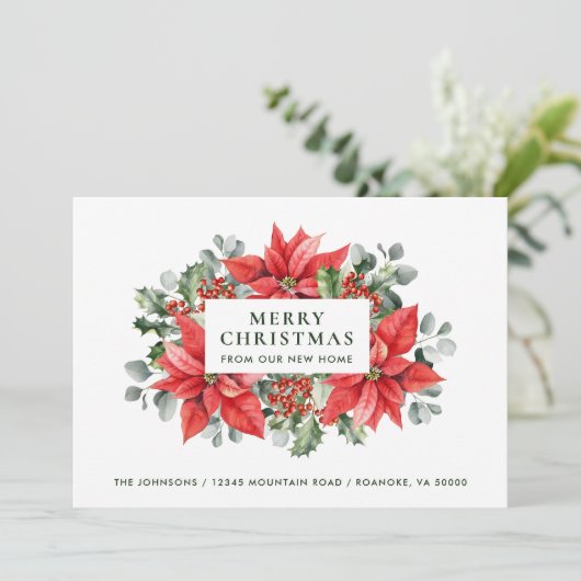 ポインセティアス・メリークリスマス・from New Home 案内状 (スタンド正面)