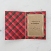 ポインセティアタータンチェッククラフトメリー素朴クリスマス シーズンカード (内部)