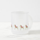 ポインセティアダラホースホットサイダーマグ フロストグラスマグカップ (正面右)