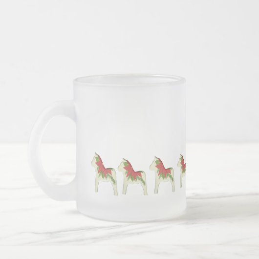 ポインセティアダラホースホットサイダーマグ フロストグラスマグカップ (左)