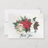 ポインセティアティーアッスパビットクリスマス サンキューカード (正面)
