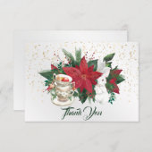 ポインセティアティーアッスパビットクリスマス サンキューカード (正面/裏面)