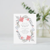 ポインセティアハンドリースホリデ描ーパーティ ポストカード (スタンド正面)