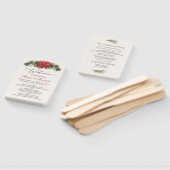 ポインセティアパインコーンホリー結婚式 プログラム ハンドファン (組立なし)