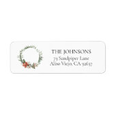 ポインセティアベリーグリーンリース差出人住所ラ ラベル (正面)