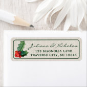 ポインセティアベリーズクリスマス住所 シール (インサイチュ)