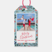 ポインセティアベリー葉ズクリスマスホリデー ギフトタグ (正面)