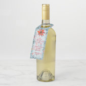 ポインセティアベリー葉ズホリデークリスマス ボトルネックタグ (アングル)