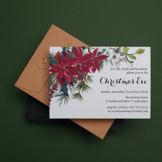 ポインセティアホリデイフローラ |クリスマスイブディナー 招待状