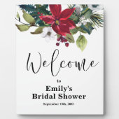 ポインセティアホリデーウィンターブライダルシャワーウェルカム フォトプラーク (正面)