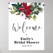 ポインセティアホリデーウィンターブライダルシャワーウェルカム ポスター (正面)