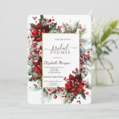 ポインセティアホリデーウィンターブライダルシャワー 招待状 (スタンド正面)