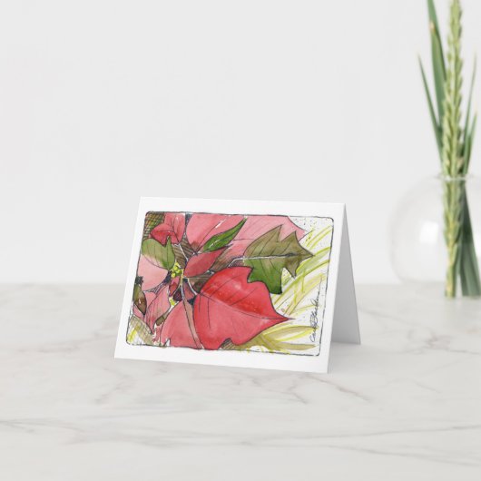 ポインセティアホリデーカード シーズンカード (正面)