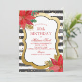 ポインセティアホリデーバースデーパーティーの招待 招待状 (スタンド正面)