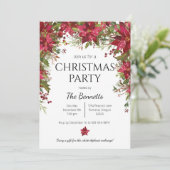 ポインセティアホリデーパーティー招待状 招待状 (スタンド正面)