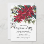 ポインセティアホリデーフローラクリスマスパーティー会社 招待状 (正面)