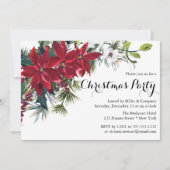 ポインセティアホリデーフローラクリスマスパーティー会社 招待状 (正面)