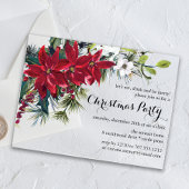 ポインセティアホリデーフローラクリスマスパーティー アクリル招待状