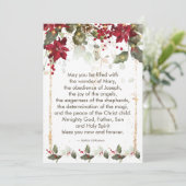 ポインセティアホリークリスマス祈りの言葉ホリデーカード シーズンカード (スタンド正面)