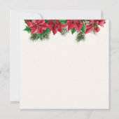 ポインセティアホリーパインクリスマ結婚ス サンキューカード (裏面)