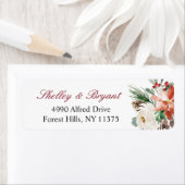 ポインセティアホリーベリーアイボリーフローラホリデーシーズン ラベル (インサイチュ)