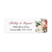 ポインセティアホリーベリーアイボリーフローラホリデーシーズン ラベル (正面)