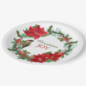 ポインセティアホリーベリークリスマスリース ペーパープレート (アングル)