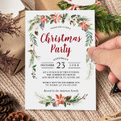 ポインセティアホリーベリーフローラクリスマスパーティー 招待状