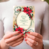 ポインセティアホリーベリーフローラクリスマスパーティー 招待状