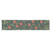 ポインセティアボタニカルクリスマスホリデイフローラ ショートテーブルランナー (横)
