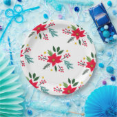 ポインセティアボタニカルフェスティバルホリデークリスマス ペーパープレート (パーティー)