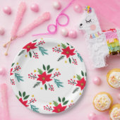 ポインセティアボタニカルフェスティバルホリデークリスマス ペーパープレート (パーティー)