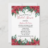 ポインセティアレッドウィンタークリスマスブライダルシャワーインヴィ 招待状 (正面)