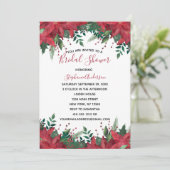 ポインセティアレッドウィンタークリスマスブライダルシャワーインヴィ 招待状 (スタンド正面)