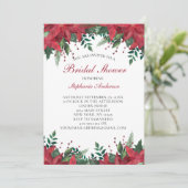 ポインセティアレッドウィンタークリスマスブライダルシャワー 招待状 (スタンド正面)