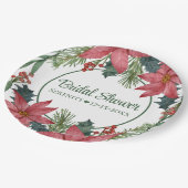 ポインセティアレッドクリスマスフローラブライダルシャワー ペーパープレート (アングル)