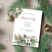 ポインセティアレッドベリーズクリスマスホリデーパーティー 招待状