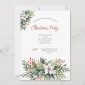 ポインセティアレッドベリーズクリスマスホリデーパーティー 招待状 (正面)