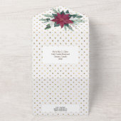 ポインセティア赤金ゴールドホワイトパーティ編集可能  オールインワン招待状 (外側)